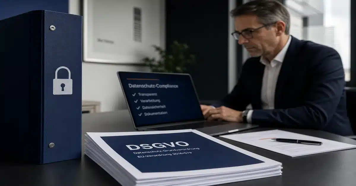 Datenschutz KI Tools DACH: Dokumente und Schloss-Symbol — Bernd Wiest Consulting